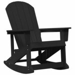 vidaXL Chaise berçante Adirondack noire  dimensions 73 5 x 92 x 90 cm en HDPE.