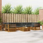 vidaXL Ensemble de canapés d'extérieur 8 Pièces Naturel et Anthracite