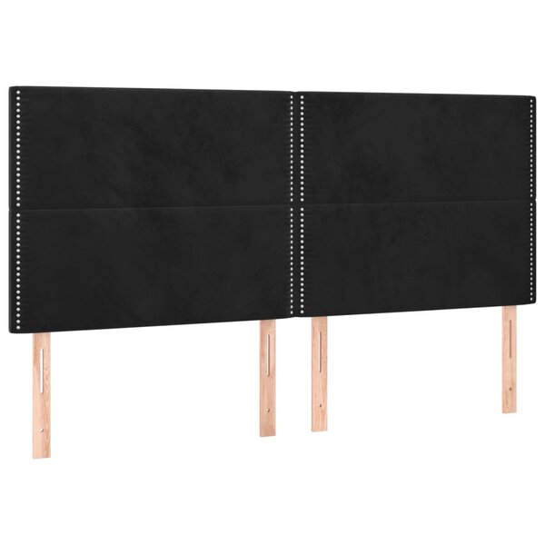 vidaXL Tête de lit Noir 200x5x118/128 cm Velours
