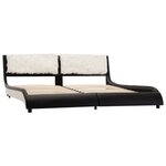 vidaXL Cadre de lit sans matelas noir et blanc similicuir 180x200 cm