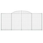 vidaXL Paniers à gabions arqués 2 Pièces 300x30x120/140 cm fer galvanisé