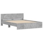 vidaXL Cadre de lit avec tête de lit gris béton 140x190 cm
