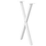 vidaXL Pieds de table à manger en forme de X 2 pièces blanc 57 x (72-73) cm acier