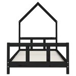 vidaXL Cadre de lit pour enfants noir 90x190 cm bois de pin massif