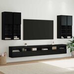 vidaXL Ensemble de meuble TV mural 7 Pièces Chêne noir Bois d'ingénierie