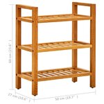 vidaXL Étagère à chaussures à 3 niveaux 50x27x60 cm Chêne massif