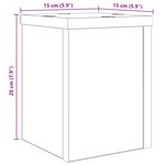 vidaXL Support de Plante 2 Pièces Chêne noir 15 x 15 x 20 cm