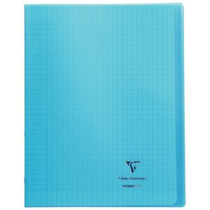 Cahier KOVERBOOK piqûre 96 pages seyès 90 g  couverture pp protège cahier rabat bleu  24 x 32 cm CLAIREFONTAINE