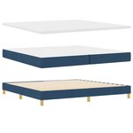 vidaXL Lit à ressorts avec matelas Bleu 200 x 200 cm tissu