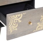 vidaXL Buffet Gris et or 40 x 33.5 x 75 cm Bois de manguier massif