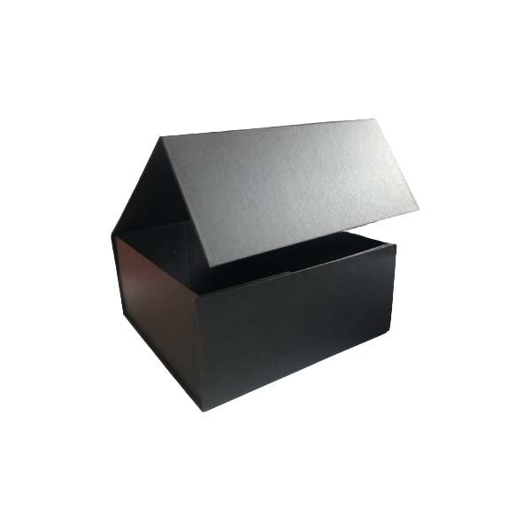 Coffret pliant avec rabat aimanté 217x210x100mm noir kraft mat