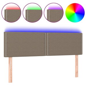 vidaXL Tête de lit à LED Taupe 144x5x78/88 cm Tissu