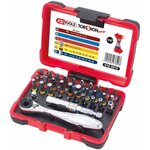 Ks tools jeu de clé à cliquet et d'embout 32 pièces torsionpower 918.3010