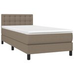 vidaXL Sommier à lattes de lit avec matelas LED Taupe 80x200 cm Tissu