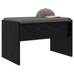 vidaXL Banc d'entrée avec coussin Chêne noir 63 x 38 x 40 cm