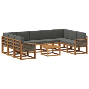 vidaXL Ensemble de canapés d'extérieur 10 Pièces Naturel et Anthracite