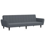 vidaXL Canapé-lit à 2 places avec repose-pied gris foncé velours