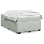 vidaXL Sommier à lattes de lit et matelas gris clair 120x190cm velours