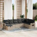 vidaXL Salon de jardin 8 Pièces avec coussins gris clair résine tressée