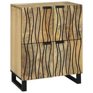 vidaXL Buffet 60 x 33 5 x 75 cm - Fabriqué en bois de mangue massif et bois d'ingénierie