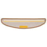vidaXL Tapis d'escalier 20 pièces 56 x 17 x 3 cm Beige Demi-rond