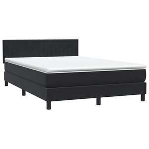 vidaXL Sommier à lattes de lit avec matelas noir 160x210 cm velours