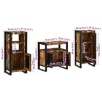 vidaXL Ensemble de mobilier de salle de bain avec étagère avec stockage avec porte 3 Pièces