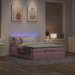 vidaXL Cadre de lit ottoman avec matelas rose 140x190 cm velours