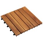 vidaXL Tuiles de terrasse modèle vertical 30 x 30 cm acacia 30 Pièces