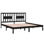 vidaXL Cadre de lit sans matelas noir bois massif 200x200 cm