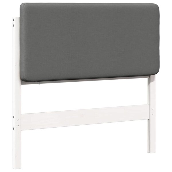 vidaXL Tête de lit capitonnée Blanc et gris clair 90 cm Pin massif