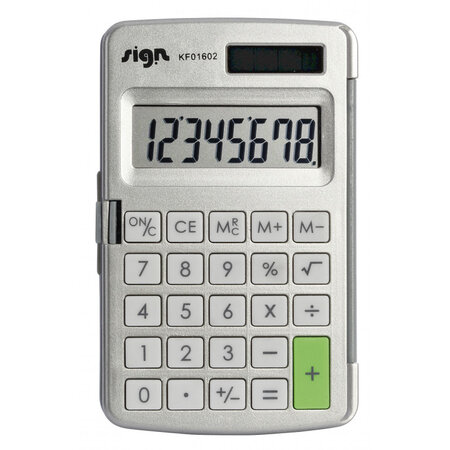 Calculatrice de poche avec etui rigide sign