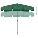 vidaXL Parasol de plage vert 200x125 cm