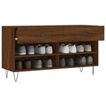 vidaXL Banc à chaussures chêne marron 102x35x55 cm bois d'ingénierie