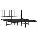 vidaXL Cadre de lit métal sans matelas avec tête de lit noir 140x190cm