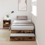 vidaXL Cadre de lit de rangement Chêne fumé 80x200 cm