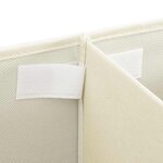 vidaXL Boîtes de rangement 2 Pièces Tissu 50x30x25 cm Crème