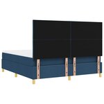 vidaXL Lit à ressorts avec matelas Bleu 180 x 200 cm tissu