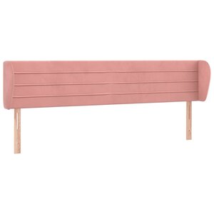 vidaXL Tête de lit avec oreilles Rose 203x23x78/88 cm Velours