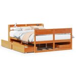 vidaXL Cadre de lit sans matelas cire marron 150x200cm bois pin massif