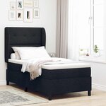 vidaXL Lit à ressorts avec matelas Noir 90 x 200 cm tissu