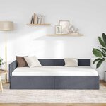 vidaXL Cadre de lit d'angle avec tête de lit Gris foncé 80 cm x 200 cm