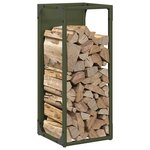 vidaXL Portant de bois chauffage vert olive 25x25x60 cm