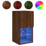 vidaXL Meuble TV avec lumières LED chêne marron 30 5x30x60 cm