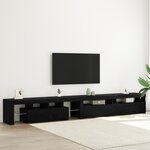 Meubles TV vidaXL 3 Pièces avec éclairage LED en chêne noir en bois d'ingénierie