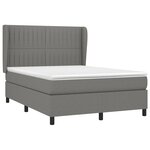 vidaXL Sommier à lattes de lit avec matelas Gris foncé 140x200cm Tissu
