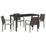 vidaXL Ensemble de salle à manger pour jardin 5 Pièces Marron et Noir