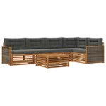 vidaXL Ensemble de canapés d'extérieur 6 Pièces Naturel et Anthracite