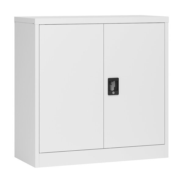 Armoire de bureau casier de bureau meuble de rangement pour salon bureau chambre atelier acier laqué 90 x 40 x 90 cm gris clair 03_0006321