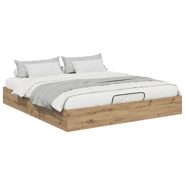 vidaXL Cadre de lit ottoman Chêne artisan 193 x 120 x 25 cm